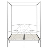 Bed Frame without Mattress with Canopy White 160x200 cm Metal 284430