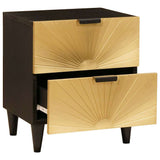 Bedside Cabinet with Drawer Black and Gold 40 x 33.5 x 46 cm 4017826