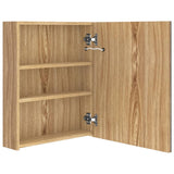 LED Bathroom Mirror Cabinet Oak 50x14x60 cm 326484