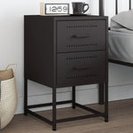 ZNTS Bedside Cabinet Black 36x39x60.5 cm Steel 846458