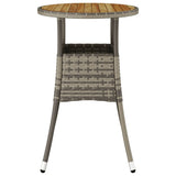 Garden Table 60x75 cm Acacia Wood and Poly Rattan Grey 310603