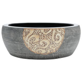 Countertop Basin Black and Brown Round 41x14 cm Ceramic 155060