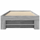 Bed Frame without Mattress Grey Sonoma 75x190 cm Small Single Engineered Wood 3295532