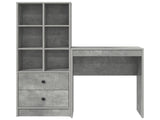 Desk with Drawer with Shelf with Storage 2 pcs Concrete Grey 3337300