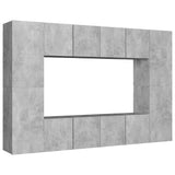 8 Piece TV Cabinet Set Concrete Grey Engineered Wood 3079088