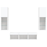 5 Piece TV Wall Units with LED White Engineered Wood 3216604