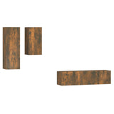 4 Piece TV Cabinet Set Smoked Oak Engineered Wood 3120314
