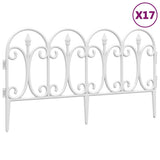 Lawn Edgings 17 pcs White 10 m PP 318294