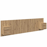 Headboard with Cabinet 3 pcs Artisan Oak Engineered Wood 3415940