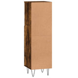 Bathroom Cabinet Smoked Oak 30x30x100 cm Engineered Wood 831561