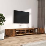 3 Piece TV Cabinet Set with LED Lights Smoked Oak Engineered Wood 3120173