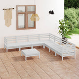 8 Piece Garden Lounge Set Solid Wood Pine White 3083100