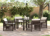 Garden Dining Set 5 pcs Brown Powder-Coated Steel 3380657