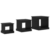 Coffee Table 3 pcs Black Oak Engineered Wood 881452