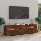 TV Cabinet with LED Lights 2 pcs Smoked Oak 75x35x40 cm 815124