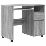 Desk with Wheels Grey Sonoma 91 x 50 x 77 cm Engineered Wood 869535