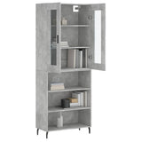 Highboard Concrete Grey 69.5x34x180 cm Engineered Wood 3198741