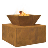 Fire Pit Rusty 50 x 50 x 40 cm Weathering Steel 874584