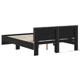 Bed Frame with Headboard Black Oak 135 x 190 cm Engineered Wood 3403576