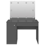 Makeup Table with LED Lights 110x55x145 cm MDF Grey 331550