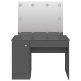 Makeup Table with LED Lights 110x55x145 cm MDF Grey 331550