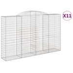 Arched Gabion Baskets 11 pcs 300x50x180/200 cm Galvanised Iron 3146782