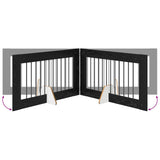Dog Gate with Stands 2 pcs Black Oak 100 x 60 cm 892109