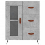 Highboard Concrete Grey 69.5x34x180 cm Engineered Wood 3195935