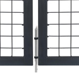 Garden Gate with Posts Steel 350x140 cm Anthracite 144401