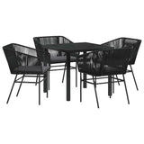Garden Dining Set 5 pcs Black Poly rattan 3380919