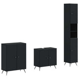 3 Piece Bathroom Cabinet Set BREDA Black Engineered Wood 3417478