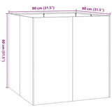 Planter White 80x80x80 cm Steel 860781