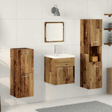 Bathroom Furniture Set with Door 4 pcs Old Wood Engineered Wood 3332600