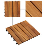 Decking Tiles Vertical Pattern 30 x 30 cm Acacia Set of 20 271790