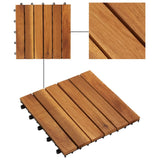 Decking Tiles Vertical Pattern 30 x 30 cm Acacia Set of 20 271790