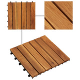 Decking Tiles Vertical Pattern 30 x 30 cm Acacia Set of 20 271790