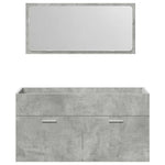 ZNTS 3 Piece Bathroom Furniture Set Concrete Grey Engineered Wood 3324872