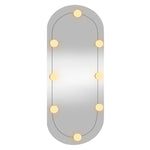 ZNTS Wall Mirror with LED Lights 35x80 cm Glass Oval 3189162