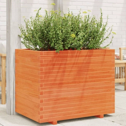 Garden Planter Wax Brown 90x60x72 cm Solid Wood Pine 3282646