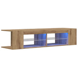 TV Cabinet with LED Lights Artisan Oak 135x39x30 cm Engineered Wood 856324
