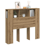 Headboard Cabinet Artisan Oak 120x19x104.5 cm Engineered Wood 856879