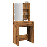Dressing Table with LED Old Wood 60x40x140 cm 856999
