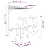 3 Piece Balcony Bar Set Solid Wood Acacia 3116003