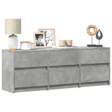 TV Cabinet with LED Concrete Grey 140x34x50 cm Engineered Wood 3307922