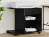 Printer Stand Plain Black Oak 60 x 40 x 68.5 cm Engineered Wood 8004431