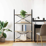 Bookshelf 4-Tier 80 x 30 x 146 cm Engineered wood Sonoma Oak 879894
