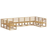 Outdoor Sofa Set 10 pcs White Solid Acacia Wood 3388303