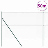 Fence with Posts Green 1.6 x 50 m PVC-coated steel 3352724