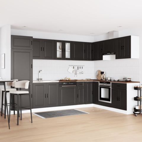 Sink Base Cabinet with Door Porto 2 pcs Black 80 x 46 x 84.5 cm 3315022