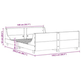 Bed Frame without Mattress White 140x200 cm Solid Wood Pine 3302283